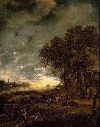 Aert van der Neer A Landscape with a River at Evening Germany oil painting artist